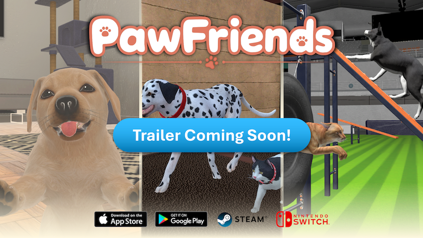 PawFriends trailer – virtual dog and cat simulator